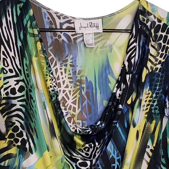 Joseph Ribkoff  Women's Multicolour Animal Pattern Short Sleeve Top Size 16 - Picture 7 of 12